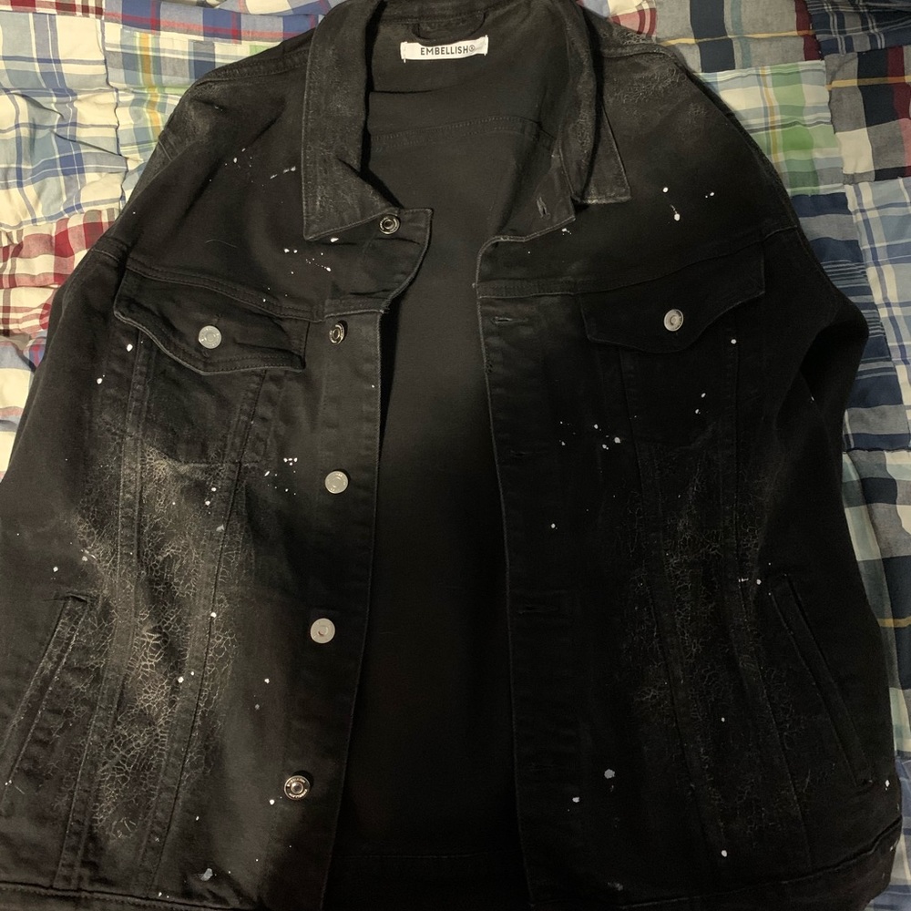 black embellish jean jacket